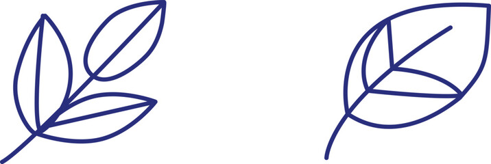 Elegant Leaf Illustrations Botanical Simplicity in Design Minimalist Nature Inspired Graphics Modern Artistic Elements Symbolic of Growth and Renewal Simple Leaf Outlines