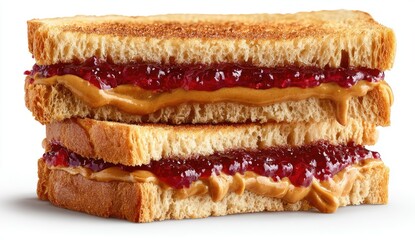 Toasted peanut butter and jelly sandwich