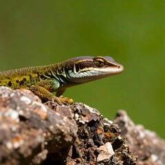 Naklejka premium Lizard perched on a rock