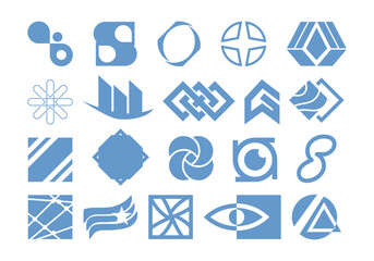 Modern Geometric Business Logos Set