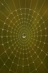 spider web with dew drops