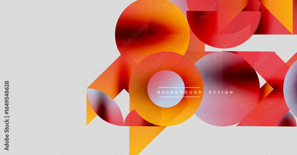 Poster abstract geometric shapes, vibrant colors, modern design. overlapping circles create dynamic composi
