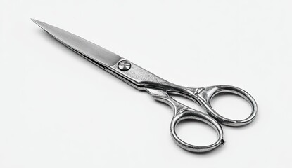 Fototapeta premium Metal shears on white background