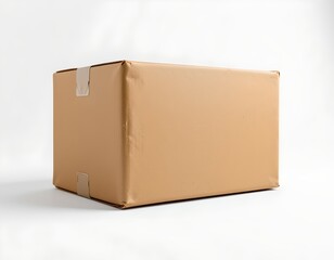 A large brown cardboard box with a visible barcode, placed against a white background.
