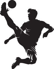 Soccer Player Kicking Ball Silhouette