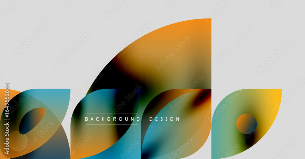 Poster abstract fluid shapes, vibrant colors, modern design. gradient overlays create dynamic visual effect