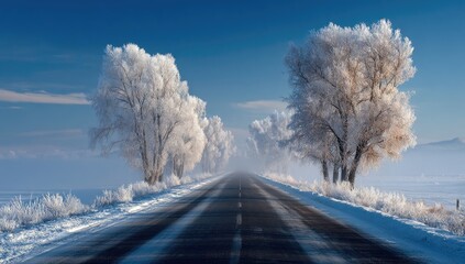 Frosted winter road