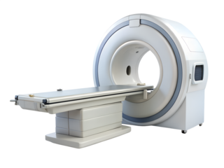Advanced mri scanner isolated on transparent background, a sophisticated medical imaging technology for health diagnostics and clinical examination