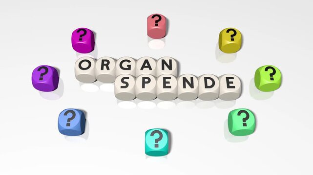 Buchstabenw&uuml;rfel bilden das Wort: Organspende