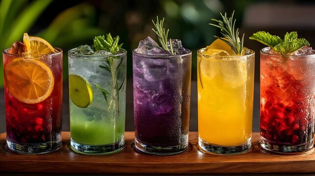 Assortment of zero alcohol and low ABV cocktail beverages