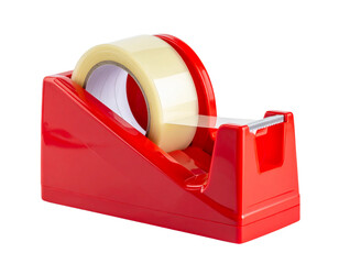 Desktop Adhesive Tape Dispenser with Roll Isolated on Transparent Background PNG