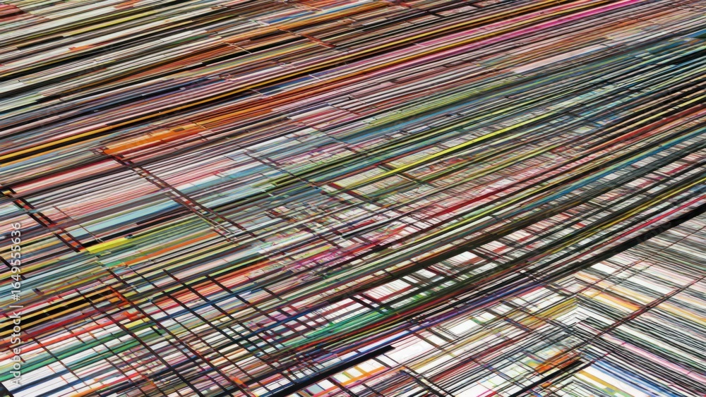 Poster abstract pattern of vibrant lines and blocks