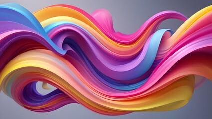 Abstract Ribbon Flowing Design - Vibrant Colors and Dynamic Movement