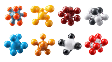 Molecular Marvels: Captivating array of molecular models, each representing a unique chemical composition, showcasing the beauty of scientific structures.