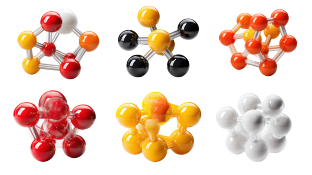 Molecular Structures: A captivating array of diverse molecular structures comes to life, rendered in a range of vibrant colors, offering a compelling visualization of scientific concepts.