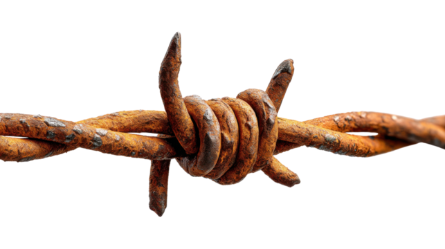Rusty Barbed Wire: A close-up captures the raw texture and aged beauty of a rusty barbed wire, symbolizing both constraint and the passage of time.