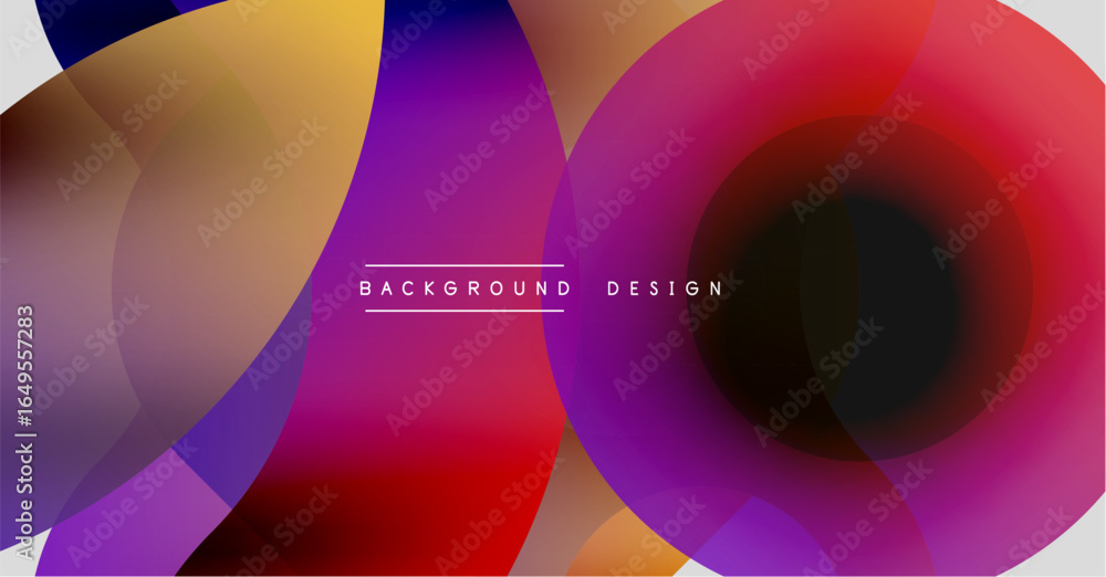 Poster abstract colorful gradients overlap creating dynamic visual effect. modern design elements suggest f