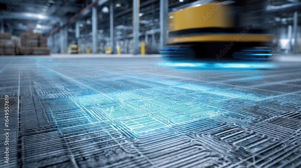 Aufkleber a detailed shot of the floor grid featuring the induction coils focusing on the surface texture and 