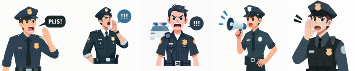police character vector is shouting