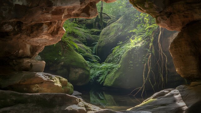 

A cute gray squirrel eating nuts from a bowl in the forest.