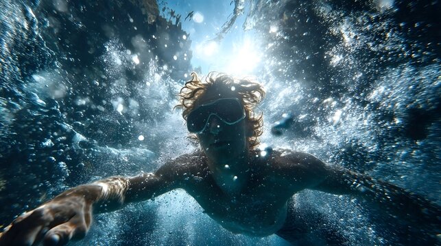 Daring underwater cave during a snorkeling adventure - Powered by Adobe
