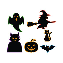 set of halloween elements