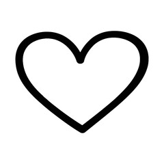 Black outline heart shape icon symbol.