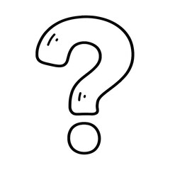 Handdrawn Black Outline Question Mark Symbol Icon.