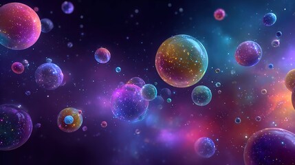 Naklejka premium Abstract colorful space spheres illustration