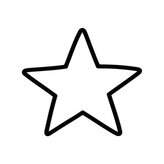 Minimalist handdrawn black outline star icon.