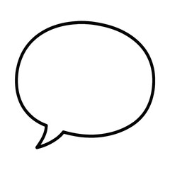 Simple Black Outline Empty Speech Bubble Graphic.