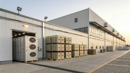 Obraz premium Fruit Dehydration Factory with Large Drying Equipment