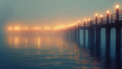 Obraz premium Misty pier at dawn