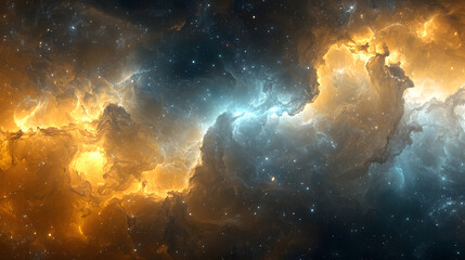 Fototapeta premium Colorful nebula and dazzling star cluster in the vast universe capturing celestial beauty in space