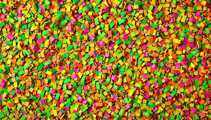 Vibrant green confetti explosion, Memphis style, seamless pattern, card, bright