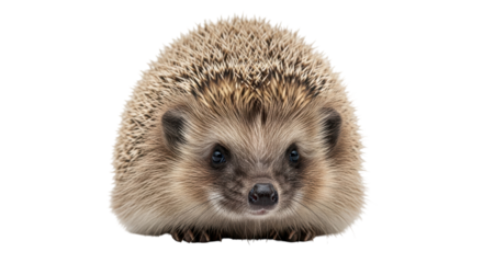 Isolated Hedgehog Facing Camera