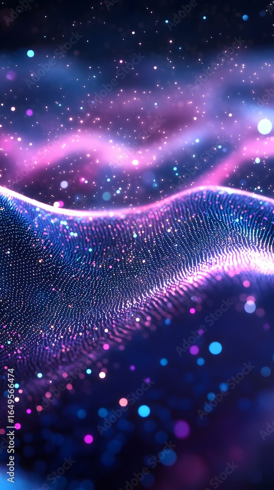 Aufkleber abstract wave with moving dots and lines in modern design