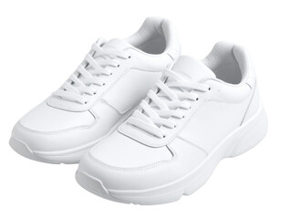 Firefly_Top-down view of a pair of clean white sneakers with detailed stitching and laces, so 895838Pair of White Sneakers Overhead View Isolated on Transparent Background PNG