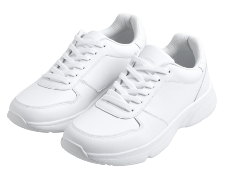 Firefly_Top-down view of a pair of clean white sneakers with detailed stitching and laces, so 895838Pair of White Sneakers Overhead View Isolated on Transparent Background PNG - Powered by Adobe