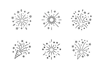 Obraz premium confetti burst icon line art vector illustration
