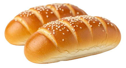 Isolated two bread rolls with sesame seeds