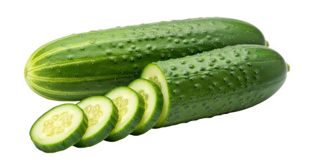 Isolated Cucumbers with Slices