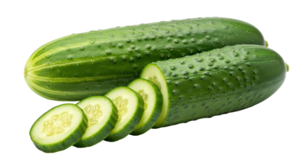 Isolated Cucumbers with Slices