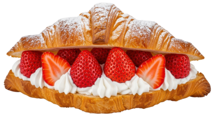 Isolated Strawberry Croissant