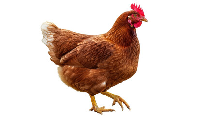 Isolated Brown Chicken Hen