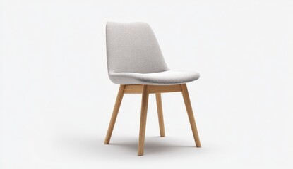 Light gray upholstered chair with light wood legs (2)