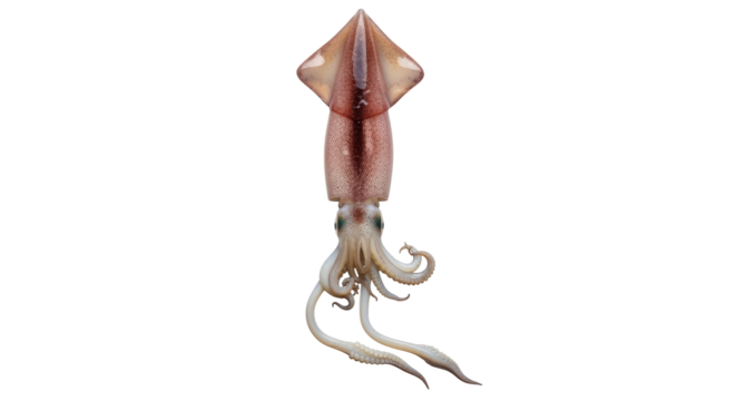Isolated Squid Floating