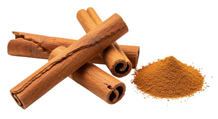 Isolated Cinnamon Sticks and Powder