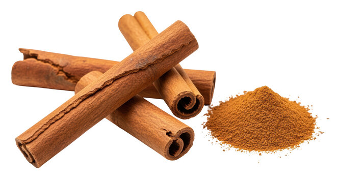 Isolated Cinnamon Sticks and Powder