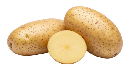 Isolated fresh potatoes